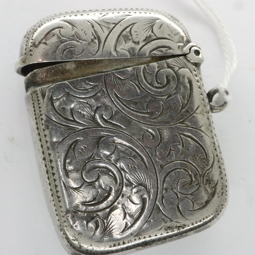 83 - Hallmarked silver vesta case, Birmingham assay, 21g. UK P&P Group 1 (£16+VAT for the first lot and £... 