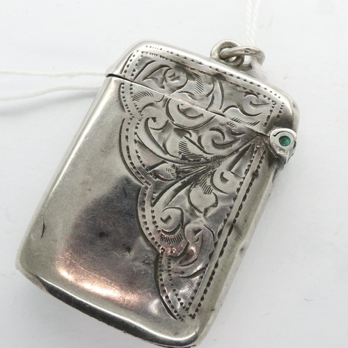 87 - Hallmarked silver vesta case, Birmingham assay, 16g. UK P&P Group 1 (£16+VAT for the first lot and £... 