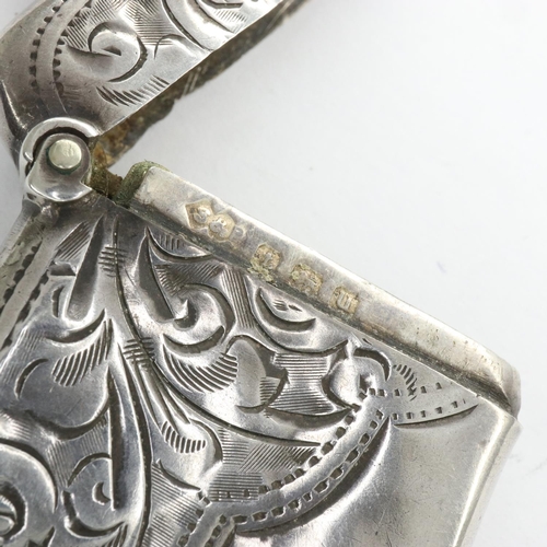 87 - Hallmarked silver vesta case, Birmingham assay, 16g. UK P&P Group 1 (£16+VAT for the first lot and £... 