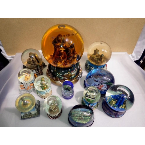 1102 - Mixed snow globes including Disney. Not available for in-house P&P