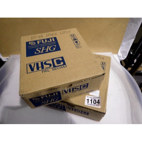 1104 - 24 new old stock, Fuji SHG EC-45 VHS-C video taped, all sealed. UK P&P Group 1 (£16+VAT for the firs... 