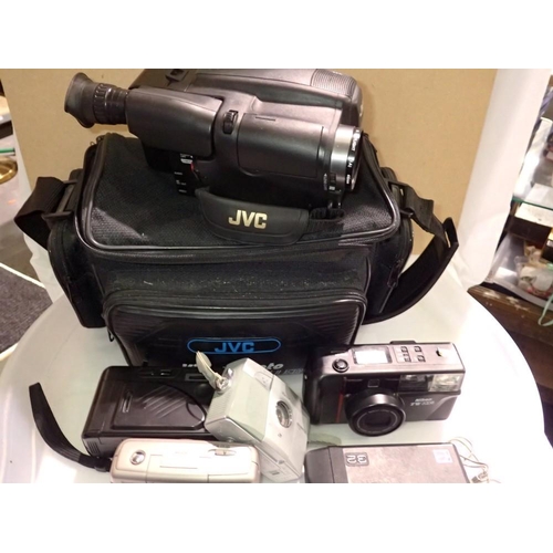 1122 - Mixed cameras including a Nikon TW Zoom and a JVC video camera. Not available for in-house P&P