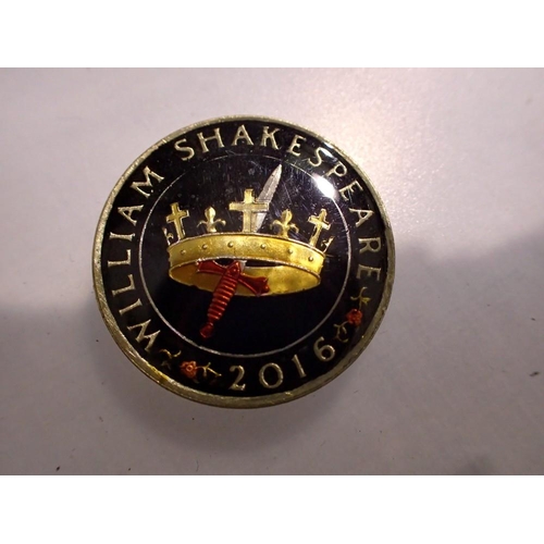 1133 - 2016 enamelled £2 coin, William Shakespeare. UK P&P Group 0 (£6+VAT for the first lot and £1+VAT for... 