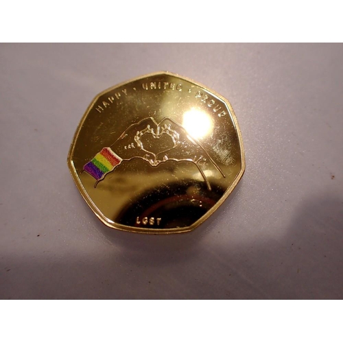 1135 - Commemorative 50p coin, LGBT Pride. UK P&P Group 0 (£6+VAT for the first lot and £1+VAT for subseque... 