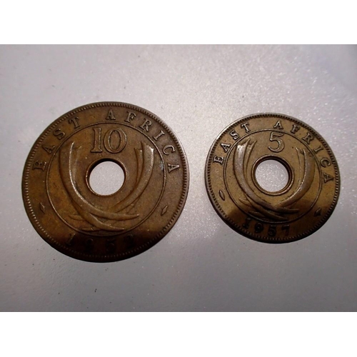 1142 - East Africa: five and ten cent coins (2). P&P Group 0 (£5+VAT for the first lot and £1+VAT for subse... 