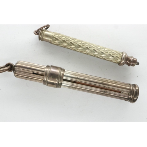 103 - Two hallmarked silver propelling pencils. UK P&P Group 1 (£16+VAT for the first lot and £2+VAT for s... 