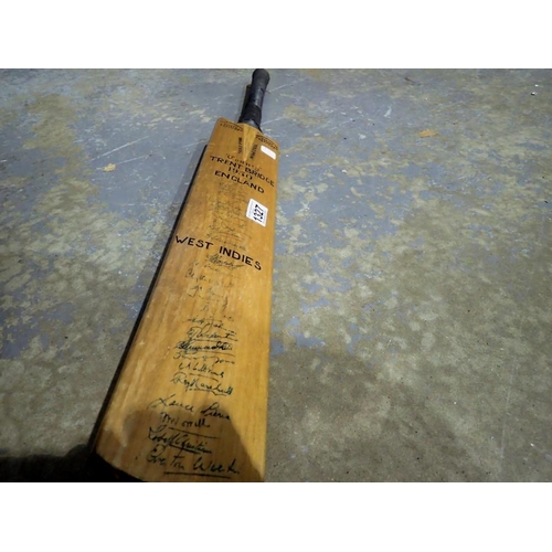 1327 - Cricket interest: a full-size bat, bearing signatures of the 1950 England and West Indies teams. UK ... 