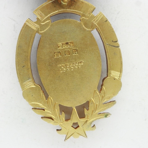 156 - Enamelled silver gilt Consecrating Officers jewel from 5075 Exemplar Lodge. UK P&P Group 1 (£16+VAT ... 