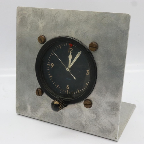 158 - Smiths 8 day aircraft cockpit clock, dated 1964, marked with a broad arrow to rear, code 8ACA workin... 