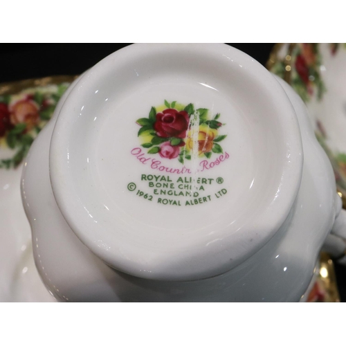 264 - Royal Albert tea service in the Old Country Roses pattern of twenty one pieces, all seconds quality,... 