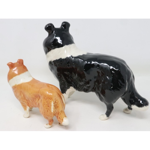 280 - Two Beswick collies, no cracks or chips, largest L: 18 cm. UK P&P Group 1 (£16+VAT for the first lot... 