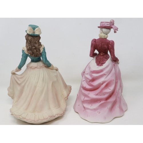 281 - Two Coalport matte figurines from The Age of Elegance collection, Spring Pageant and Hyde Park, no c... 