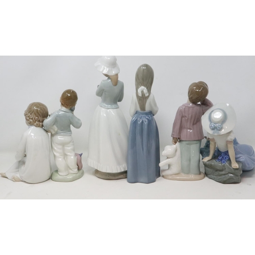 286 - Six Nao figurines, no cracks or chips, largest H: 26 cm. UK P&P Group 3 (£30+VAT for the first lot a... 