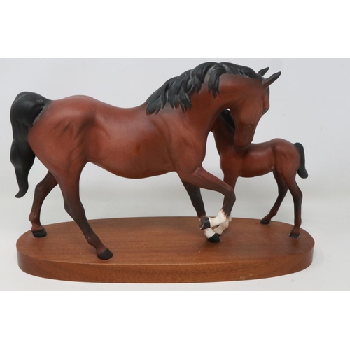 298 - Royal Doulton matte figural group of horse and foal, Spirit of Affection, no cracks or chips, overal... 