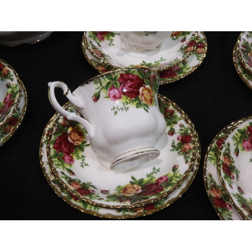 264 - Royal Albert tea service in the Old Country Roses pattern of twenty one pieces, all seconds quality,... 