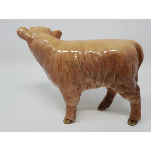 266 - Beswick Highland bull calf, no cracks or chips, H: 80 mm. UK P&P Group 1 (£16+VAT for the first lot ... 