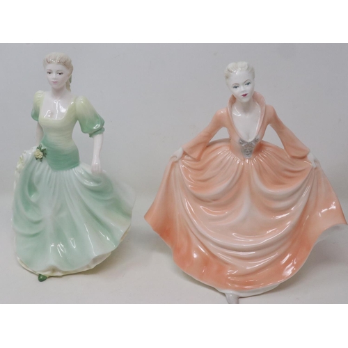 271 - Two Coalport figurines from the Ladies of Fashion collection, Honeymoon and Grand Entrance, no crack... 