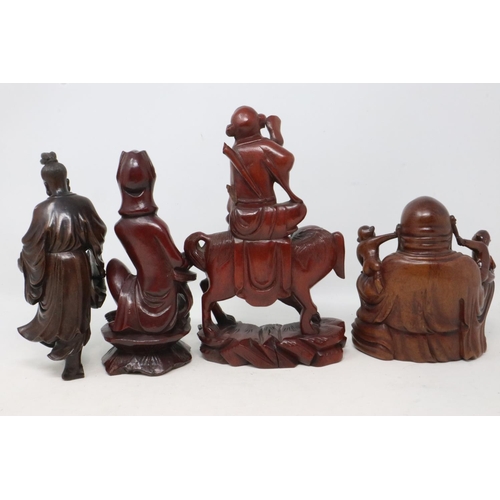 320 - Four carved Chinese figurines, largest H: 20 cm. UK P&P Group 3 (£30+VAT for the first lot and £8+VA... 