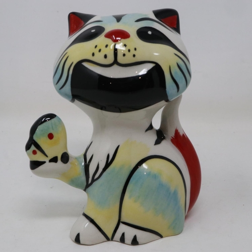 234 - Lorna Bailey butterfly cat, no cracks or chips, H: 12 cm. UK P&P Group 1 (£16+VAT for the first lot ... 