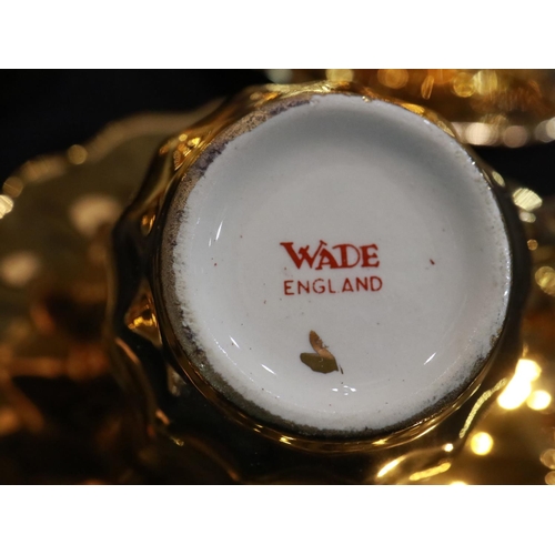 245 - Wade gilt coffee service of fifteen pieces, surface marks thoughout, small chips to base of coffee p... 