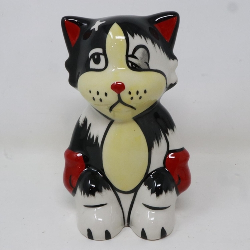 250 - Large Lorna Bailey cat, Ali, firing fault to tail, H: 15 cm. UK P&P Group 1 (£16+VAT for the first l... 