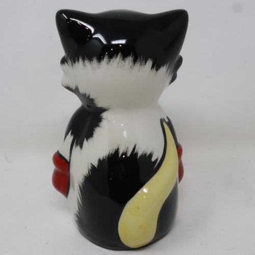 250 - Large Lorna Bailey cat, Ali, firing fault to tail, H: 15 cm. UK P&P Group 1 (£16+VAT for the first l... 