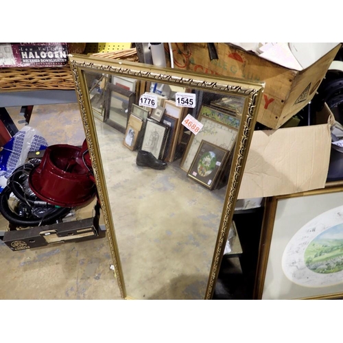 1545 - Large gilt framed mirror, H: 110 cm. Not available for in-house P&P