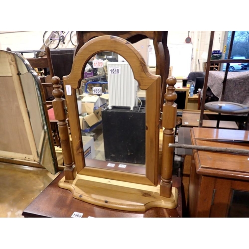 1610 - Pine dressing table mirror. Not available for in-house P&P