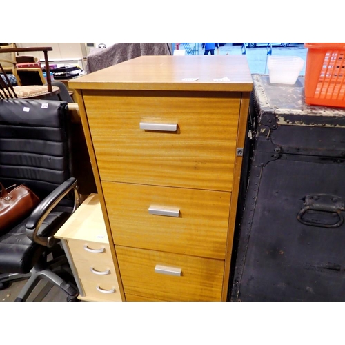 1617 - Teak four drawer filing cabinet. Not available for in-house P&P