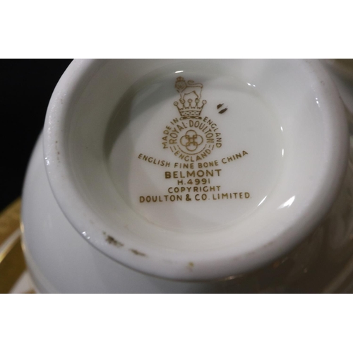 305 - Royal Doulton tea and dinnerware in the Belmont pattern of thirty nine pieces, very light use marks.... 