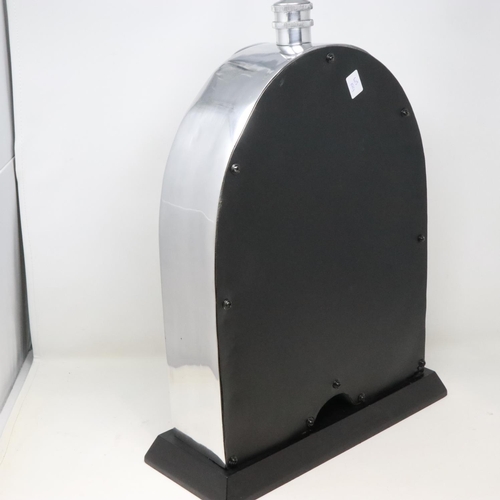 335 - Bugatti style doorstop in the form of a radiator grill on a base, H: 50 cm. UK P&P Group 3 (£30+VAT ... 