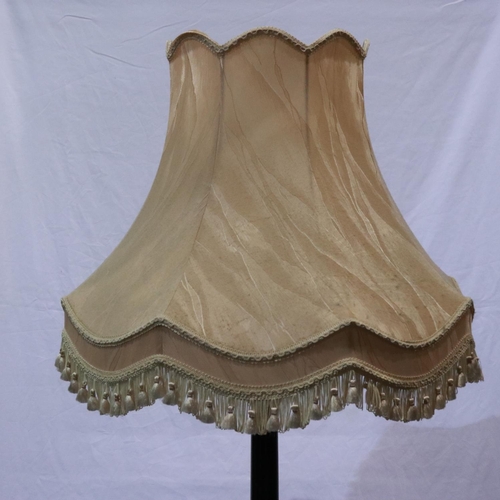 357 - Early 20th century Japanned standard lamp with shade, overall H: 190 cm. All electrical items in thi... 