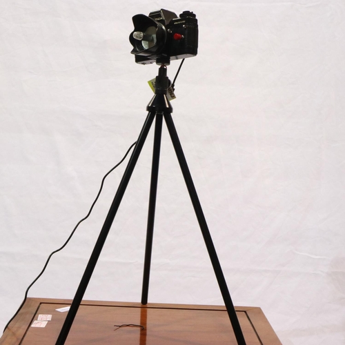 432 - LED camera lamp, made from a Praktica BC1 electronic camera with power supply and tripod about 60cm ... 