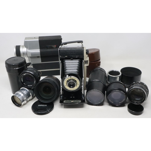 439 - Mixed cameras and lenses including Nikon. Not available for in-house P&P