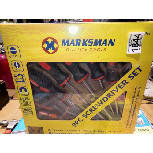 1844 - Marksman nine piece screwdriver set. Not available for in-house P&P