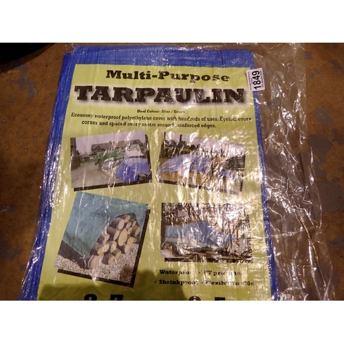 1849 - Multi-purpose tarpaulin, 2.7 x 3.5m. Not available for in-house P&P