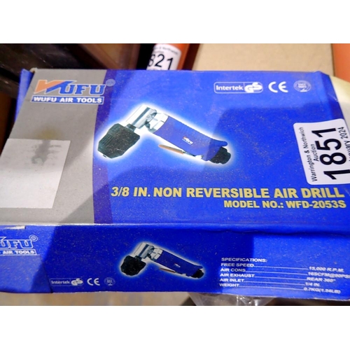 1851 - Wufu 3/8 non reversible air drill. Not available for in-house P&P