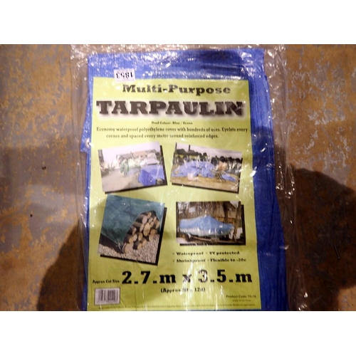 1853 - Multi-purpose tarpaulin, 2.7 x 3.5m. Not available for in-house P&P