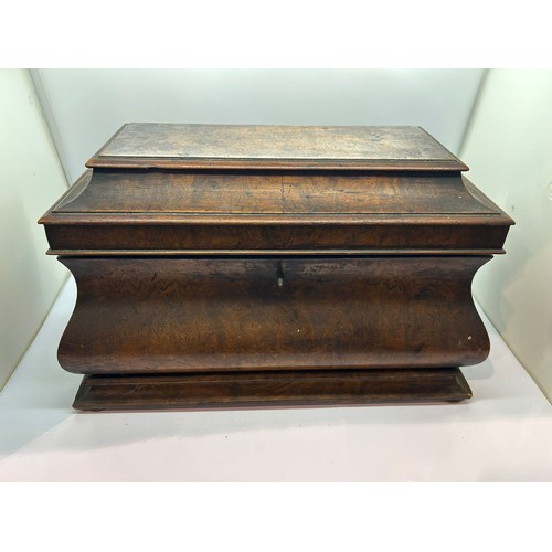 366 - Three section walnut tea caddy, 32 x 19 x 21 cm H. UK P&P Group 2 (£20+VAT for the first lot and £4+... 