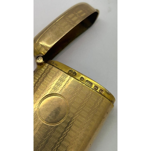 61 - 9ct gold vesta case with jump ring, maker F&S, 25.8g. UK P&P Group 1 (£16+VAT for the first lot and ... 