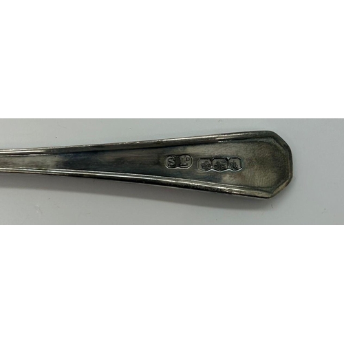 80 - Hallmarked silver teaspoon by C.H Moody & Son Crewe in a leather case, 23g. UK P&P Group 1 (£16+VAT ... 