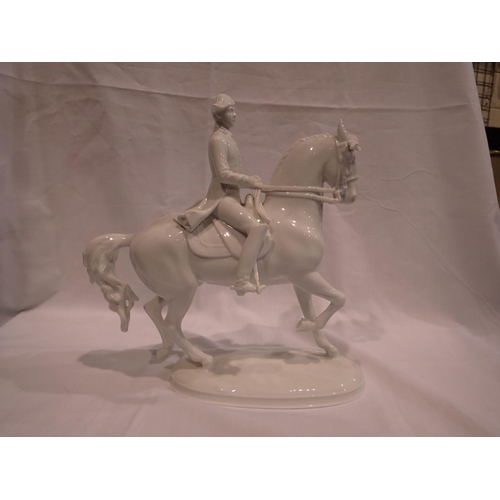 207 - Wien Lipizzaner (Vienna) white porcelain figure of Napoleon on horseback, no cracks or chips, H: 25 ... 