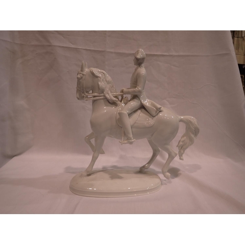 207 - Wien Lipizzaner (Vienna) white porcelain figure of Napoleon on horseback, no cracks or chips, H: 25 ... 