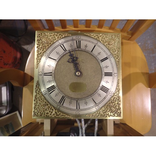 1272 - Large wooden cased wall clock, 38 x 38 cm, dial plate 26 x 26 cm. Not available for in-house P&P