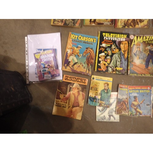 1534 - Collection of 1950's/60's cowboy comics and annuals. Not available for in-house P&P