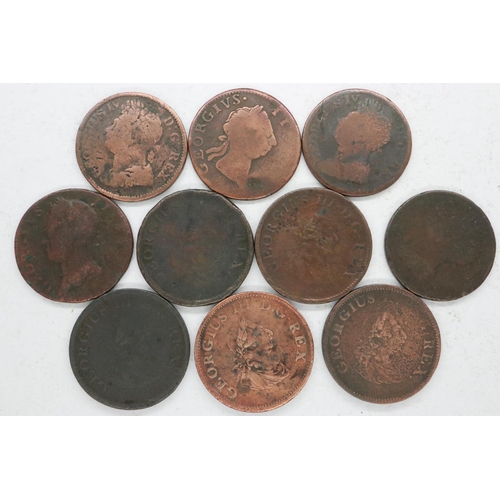 2014 - Lot of early milled Hibernian Irish half penny coins, UK P&P Group 0 (£6+VAT for the first lot and £... 