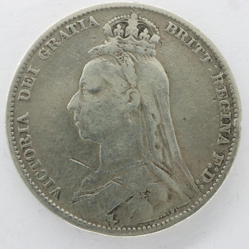 2019 - 1890 silver shilling of Queen Victoria - gF grade, UK P&P Group 0 (£6+VAT for the first lot and £1+V... 