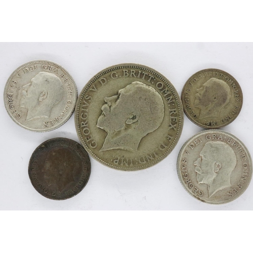 2020 - Five silver coins of George V, to 1920. UK P&P Group 0 (£6+VAT for the first lot and £1+VAT for subs... 