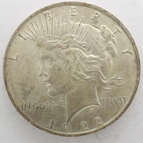 2027 - 1923 American silver peace dollar, nUNC. UK P&P Group 0 (£6+VAT for the first lot and £1+VAT for sub... 