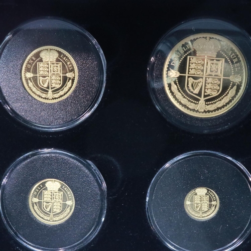 2028 - 2019 gold proof four-coin set, 400th Anniversary Laurel, Hamilton & Byrne, limited edition of 100, b... 